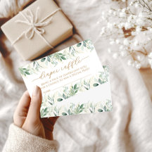 Greenery Gold Eucalyptus Baby Diaper Raffle Card
