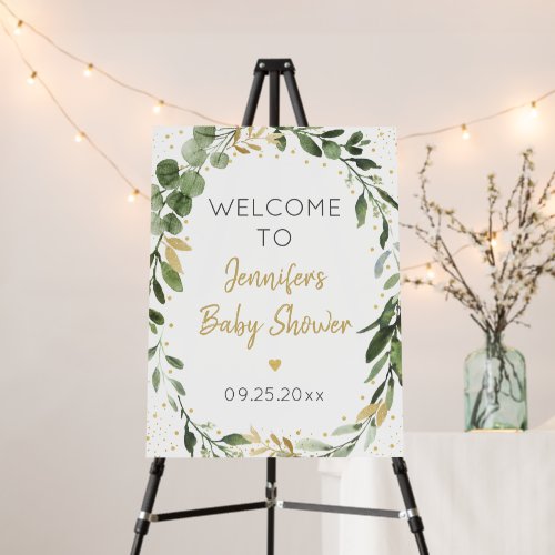 Greenery Gold Eucalyptus Baby Shower Welcome