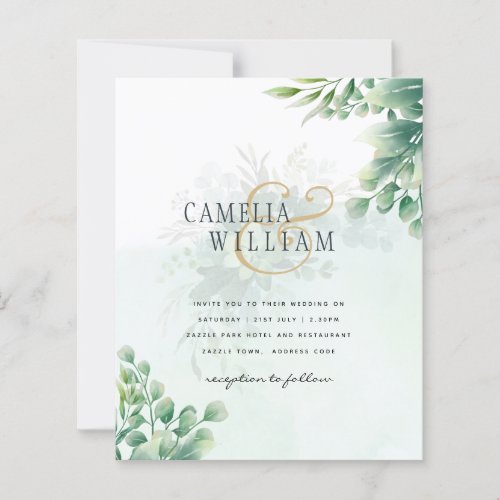 Greenery Gold Eucalyptus WEDDING QR CODE Modern