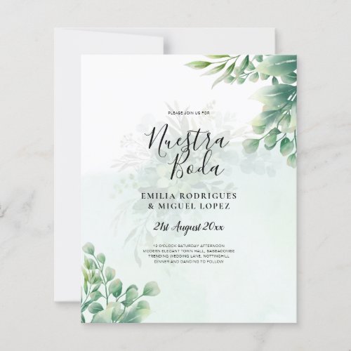 Greenery Gold Eucalyptus WEDDING QR CODE Modern