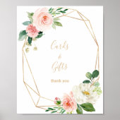 Greenery & Gold Geometric Cards and Gifts Sign (Front)
