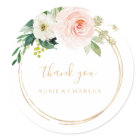 Greenery & Gold Geometric Elegant Thank You Favor