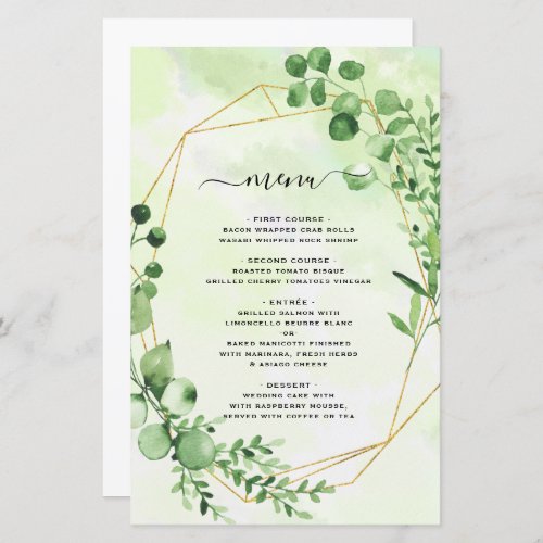 Greenery Gold Geometric Frame