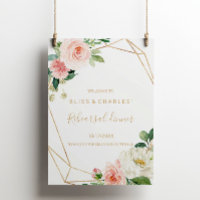 Greenery & Gold Geometric Rehearsal dinner Welcome