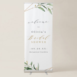 Greenery Gold Geometric Rustic Bridal Shower Sign 