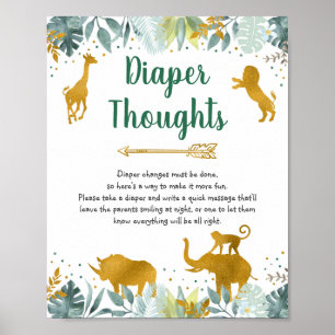 Greenery Gold Greenery Safari Diaper Thoughts Sign