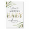 Greenery gold leaves baby shower welcome sign