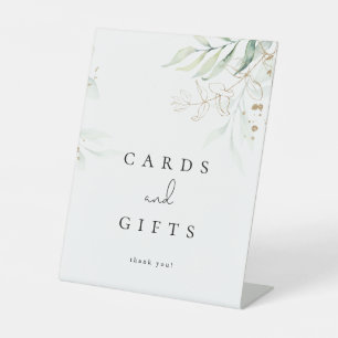  Greenery Gold Modern Cards and Gifts  Pedestal Sign