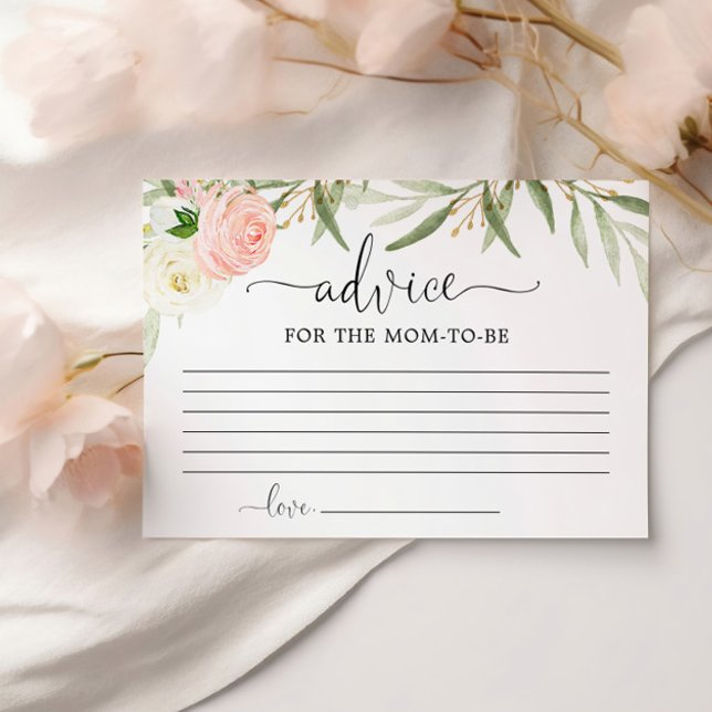 Greenery gold pink Advice for mom parents Enclosure Card (Creator Uploaded)