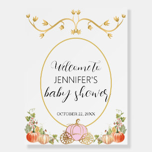 Greenery gold pumpkin baby shower foam board