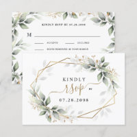 Greenery & Gold Two 2 Meal Choice Rustic Wedding