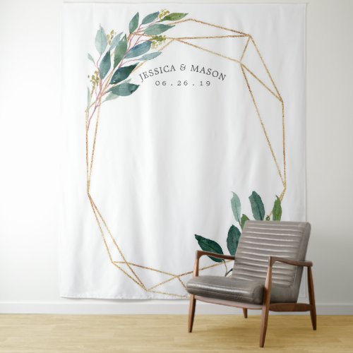 Greenery Gold Wedding Backdrop Photo Booth