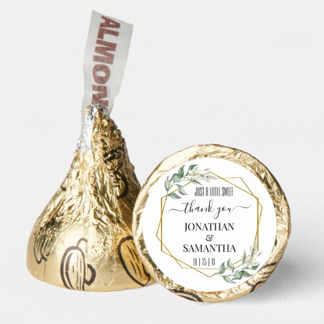 Greenery Gold Wedding Sweet Favor (Front)