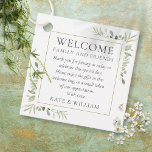 Greenery Gold Wedding Welcome Gift Basket Bag Favor Tags<br><div class="desc">This elegant greenery and gold tag can be personalized with your special thank you information in chic typography. Designed by Thisisnotme©</div>