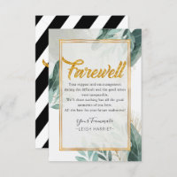 Greenery Goodbye coworker farewell card