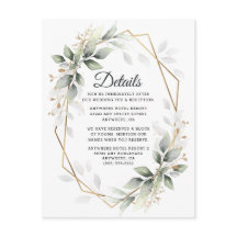 Greenery Green and Gold Geometric Rustic Wedding