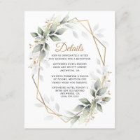 Greenery Green and Gold Geometric Rustic Wedding