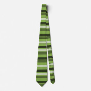 Greenery Green Horizontal Stripes Pattern Elegant Neck Tie