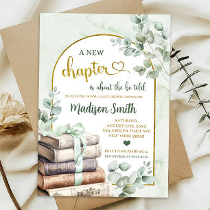 Greenery Green Sage Storybook Theme Baby Shower Invitation