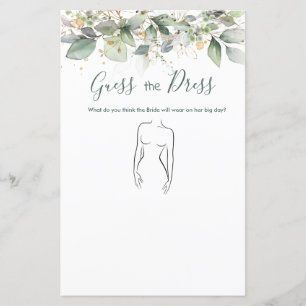 Greenery Guess The Dress Bridal Shower Game