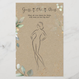 Greenery Guess The Dress Bridal Shower Game Flyer