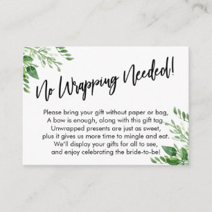 Greenery Handwriting No Wrapping Needed Enclosure Card