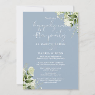 Greenery Happily Ever After Party Wedding Vows Invitation