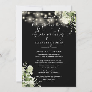 Greenery Happily Ever After Party Wedding Vows Invitation