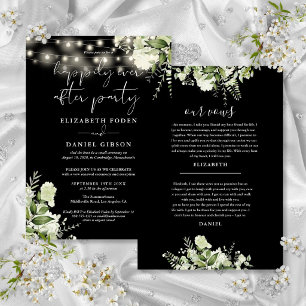 Greenery Happily Ever After Party Wedding Vows Invitation