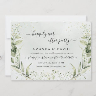 Greenery Happily Ever After Wedding Reception Invi Invitation