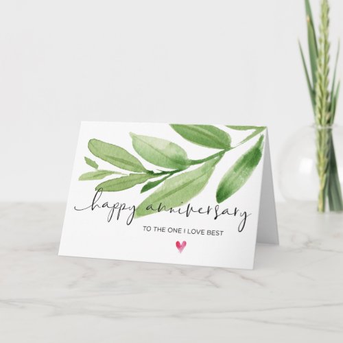 Greenery Happy Anniversary for Husband Boyfriend Card