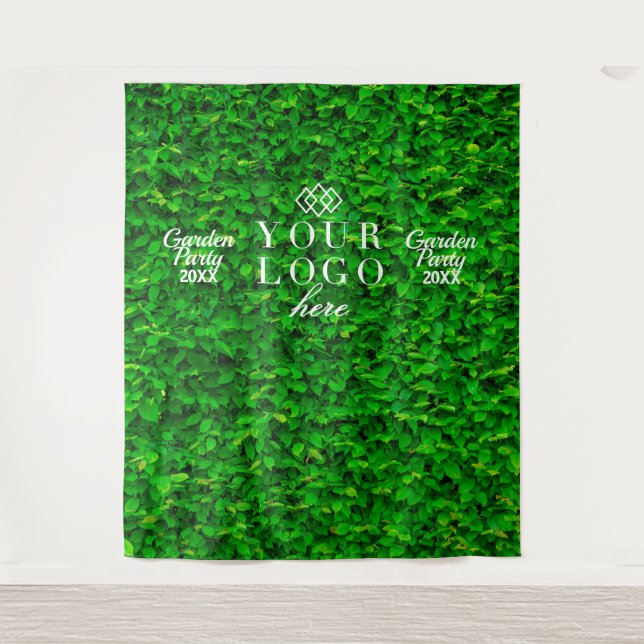 Greenery Hedge Wall White Lights Photo Backdrop (Front)