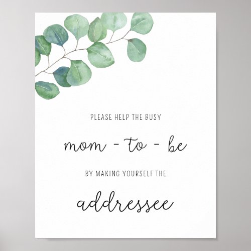 Greenery _ Help the Busy Mom Address Poster