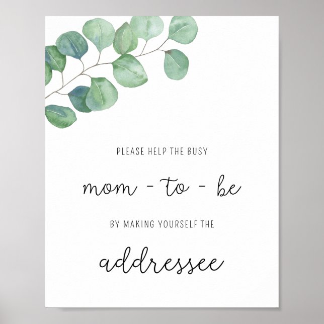 Greenery - Help the Busy Mom Address Poster (Front)
