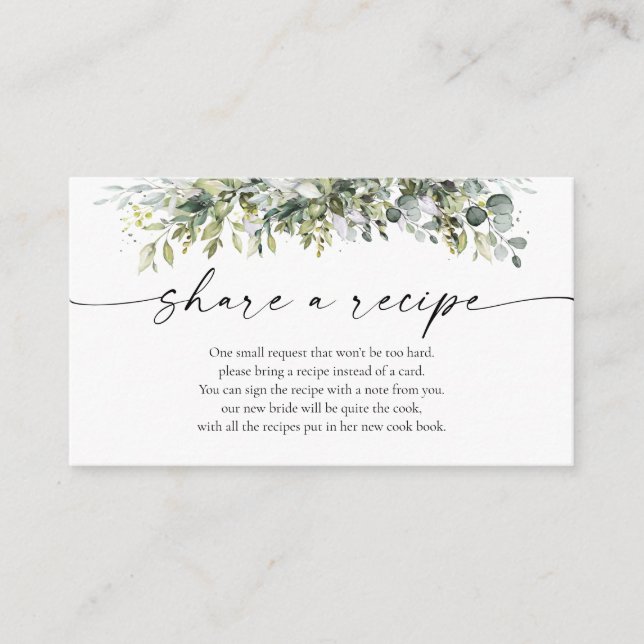 Greenery Herbal Share a Recipe Enclosure Card (Front)
