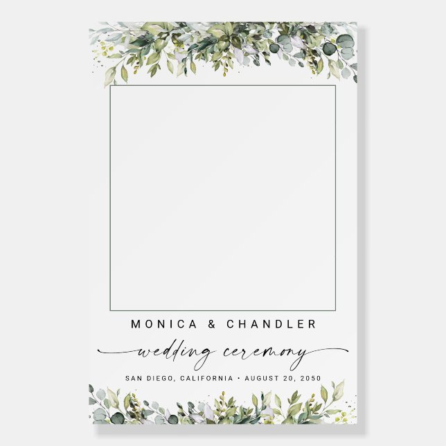 Greenery Herbal Wedding Ceremony Photo Foam Board  (Front)