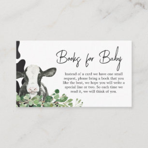 Greenery Holy Cow Baby Shower Books for Baby Enclosure Card