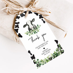 Greenery Holy Cow Baby Shower Favor Tags