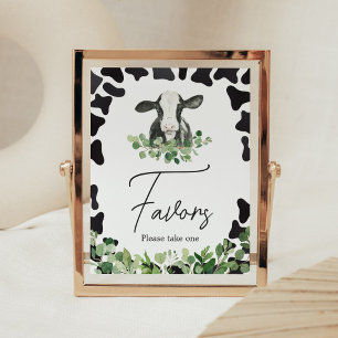 Greenery Holy Cow Baby Shower Favors Poster