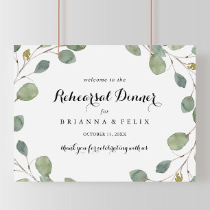 Greenery Horizontal Rehearsal Dinner Welcome Sign