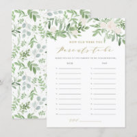 Greenery How Old Were the Parents Baby Shower Game