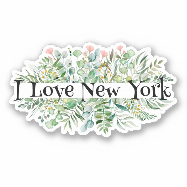 Greenery I Love New York Sticker (Front)