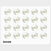 Greenery Its a Girl Gold Eucalyptus Baby Shower Classic Round Sticker ...