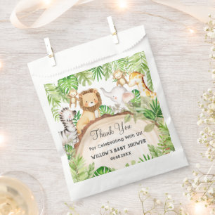 Greenery Jungle Animals Baby Shower 1st Birthday  Favor Bag