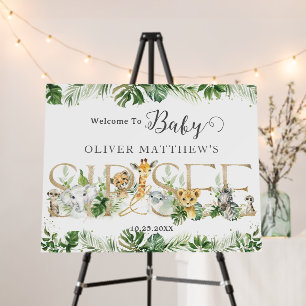 Greenery Jungle Animals Baby Sip & See Welcome Foam Board