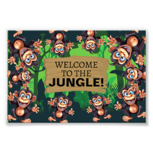 Greenery Jungle Animals Safari Photo Print