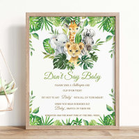 Greenery Jungle Animals Shower Don't Say Baby Game