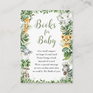 Greenery Jungle Safari Animals Books for Baby Enclosure Card