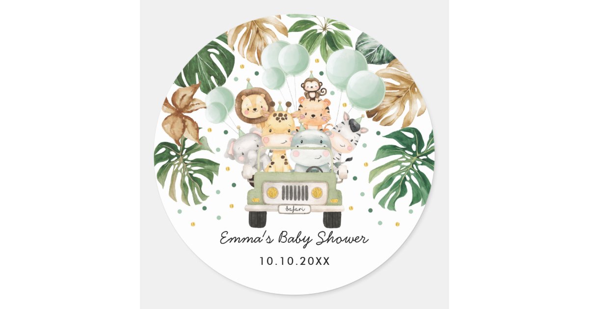 Safari Jungle Party Thank You for Celebrating with us Stickers,Baby Shower  Thank You Stickers,Wild Animals Baby Shower Birthday Party Theme Supplies