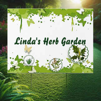 Greenery Kitchen Herb Garden Modern Chic Yard Sign